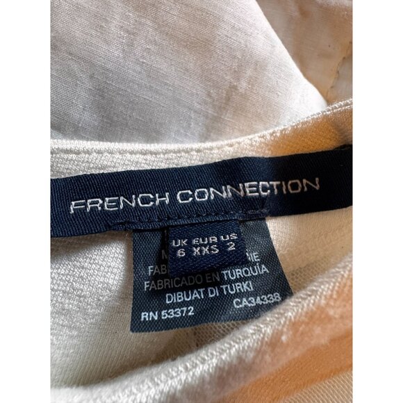 French Connection White Bodycon Sheath Dress Sz 2 Mesh Cutout Party Cocktail - Picture 4 of 11